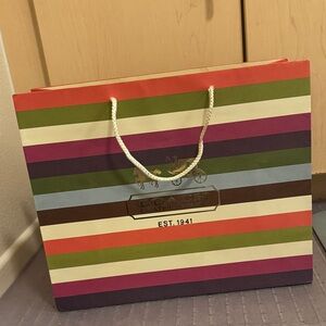 Coach Colorful Striped Tote Bag- medium, collection item, rare find